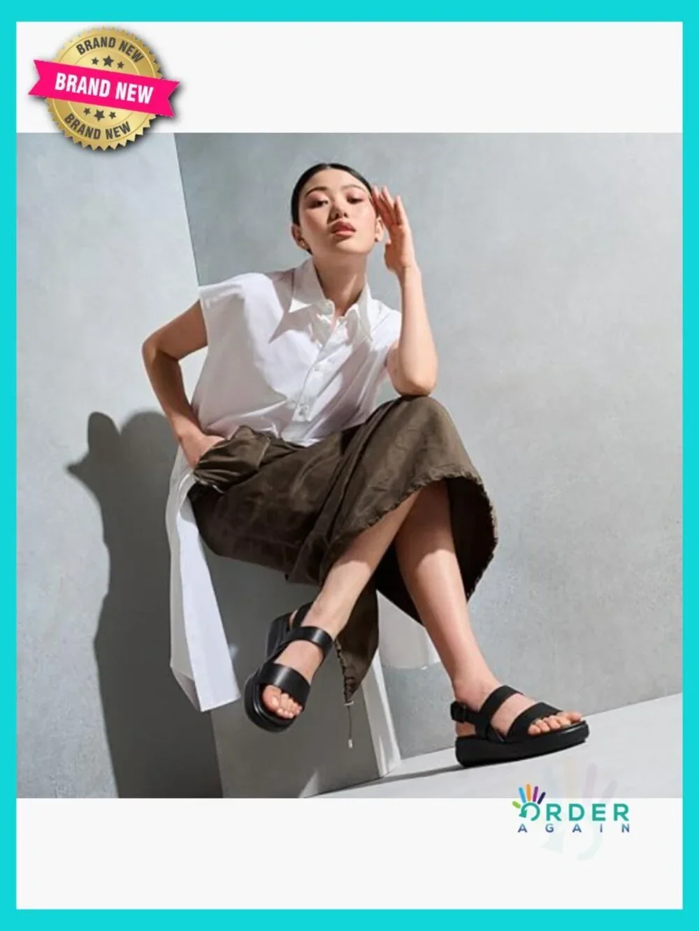 Platform Sandals with Slingback Strap Lightweight Comfortable Open Toe Chic